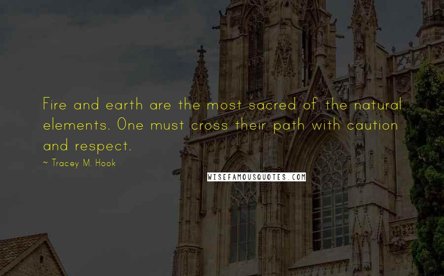 Tracey M. Hook Quotes: Fire and earth are the most sacred of the natural elements. One must cross their path with caution and respect.