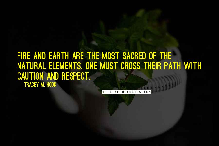 Tracey M. Hook Quotes: Fire and earth are the most sacred of the natural elements. One must cross their path with caution and respect.