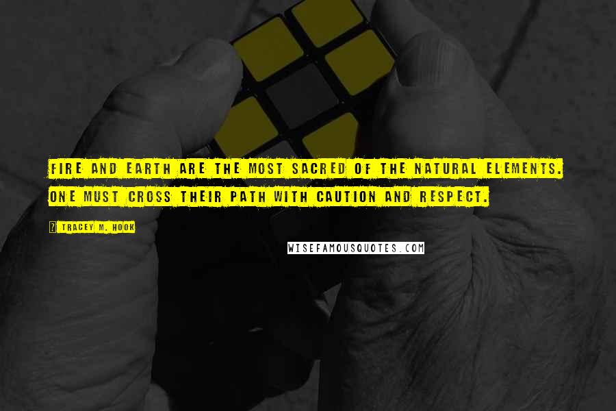 Tracey M. Hook Quotes: Fire and earth are the most sacred of the natural elements. One must cross their path with caution and respect.