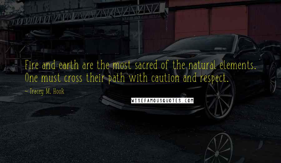 Tracey M. Hook Quotes: Fire and earth are the most sacred of the natural elements. One must cross their path with caution and respect.