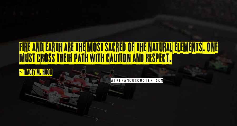 Tracey M. Hook Quotes: Fire and earth are the most sacred of the natural elements. One must cross their path with caution and respect.