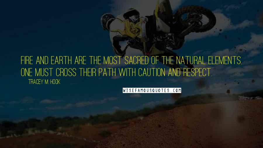 Tracey M. Hook Quotes: Fire and earth are the most sacred of the natural elements. One must cross their path with caution and respect.