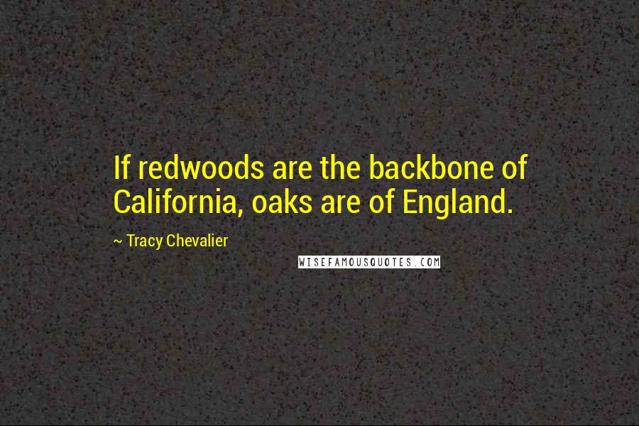 Tracy Chevalier Quotes: If redwoods are the backbone of California, oaks are of England.