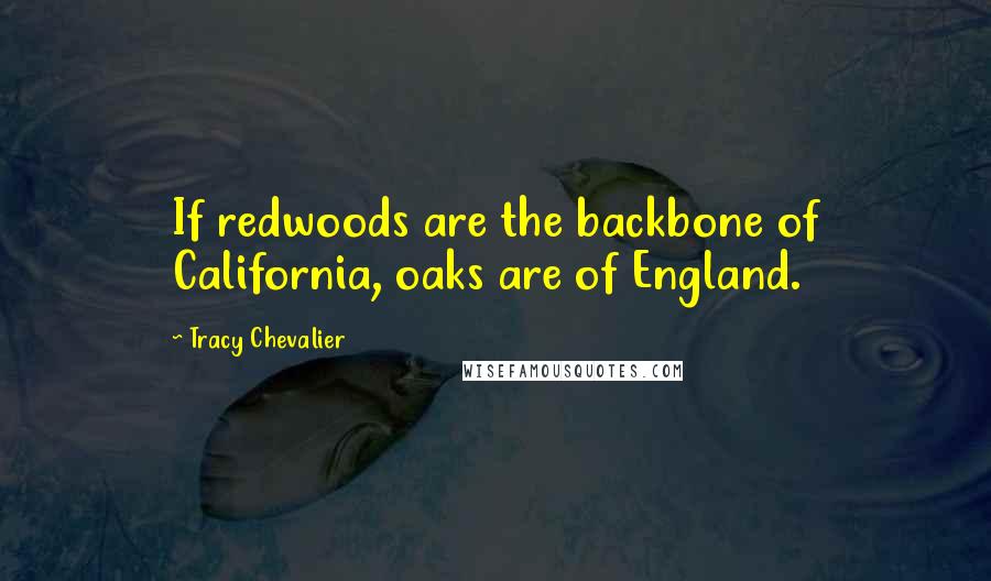 Tracy Chevalier Quotes: If redwoods are the backbone of California, oaks are of England.