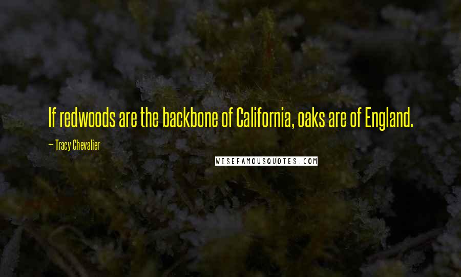 Tracy Chevalier Quotes: If redwoods are the backbone of California, oaks are of England.