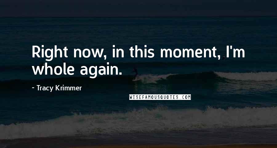 Tracy Krimmer Quotes: Right now, in this moment, I'm whole again.