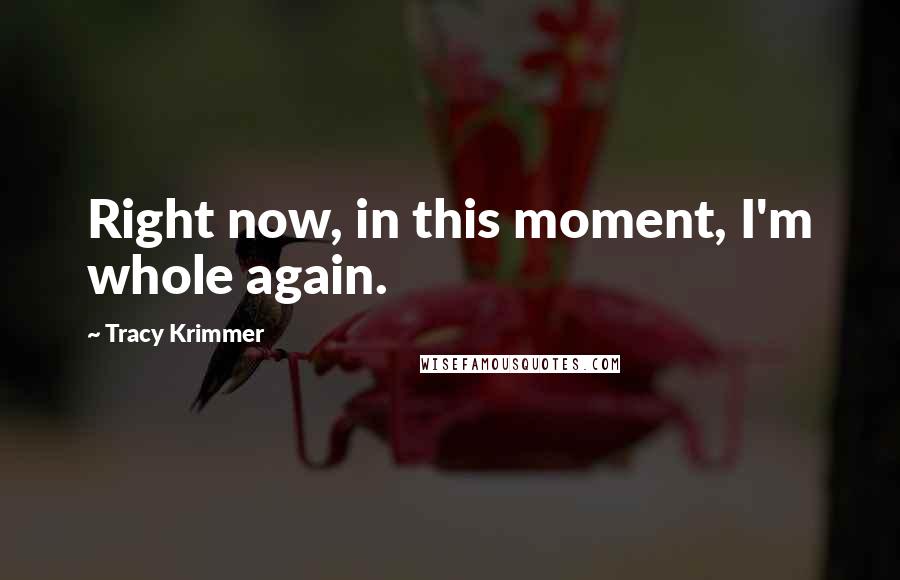 Tracy Krimmer Quotes: Right now, in this moment, I'm whole again.