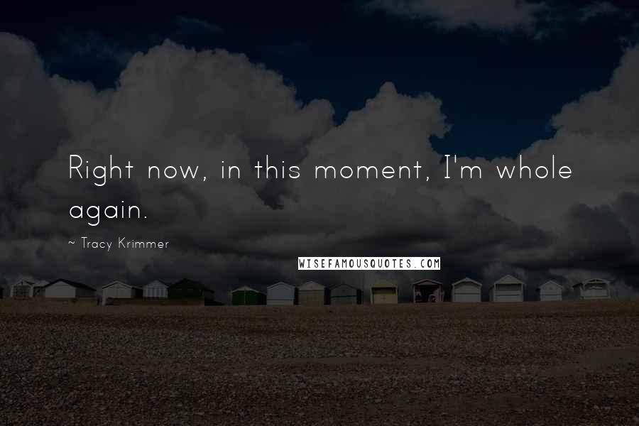 Tracy Krimmer Quotes: Right now, in this moment, I'm whole again.