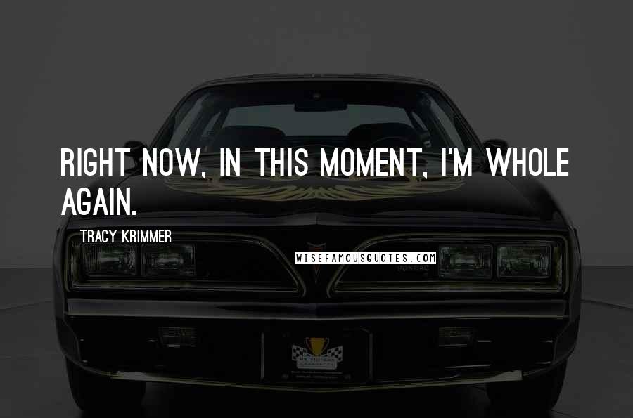 Tracy Krimmer Quotes: Right now, in this moment, I'm whole again.