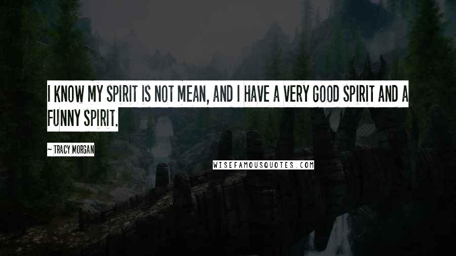 Tracy Morgan Quotes: I know my spirit is not mean, and I have a very good spirit and a funny spirit.