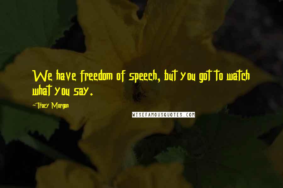 Tracy Morgan Quotes: We have freedom of speech, but you got to watch what you say.