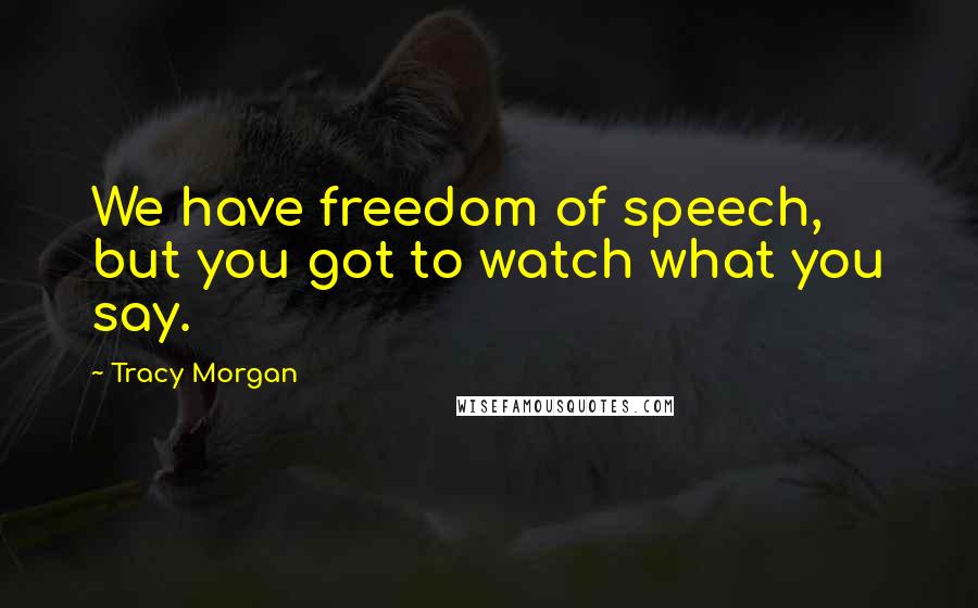 Tracy Morgan Quotes: We have freedom of speech, but you got to watch what you say.