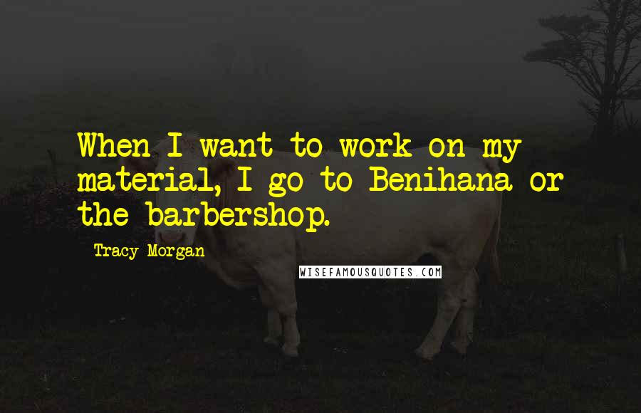 Tracy Morgan Quotes: When I want to work on my material, I go to Benihana or the barbershop.