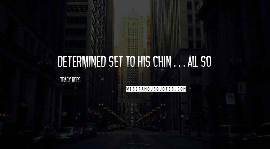 Tracy Rees Quotes: determined set to his chin . . . all so