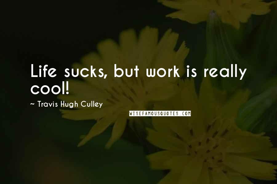 Travis Hugh Culley Quotes: Life sucks, but work is really cool!