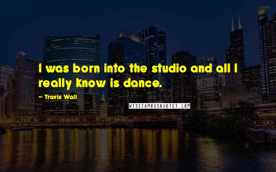 Travis Wall Quotes: I was born into the studio and all I really know is dance.