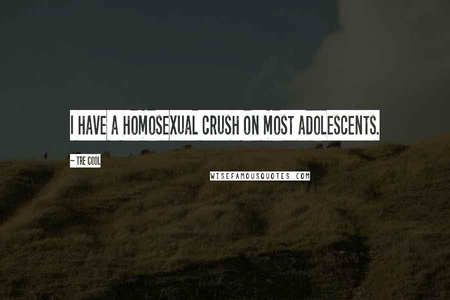 Tre Cool Quotes: I have a homosexual crush on most adolescents.