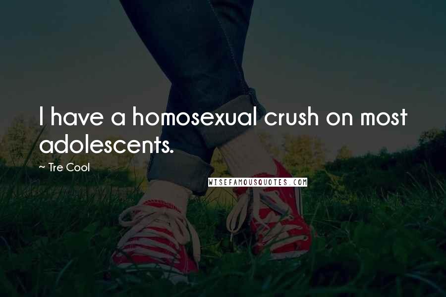 Tre Cool Quotes: I have a homosexual crush on most adolescents.