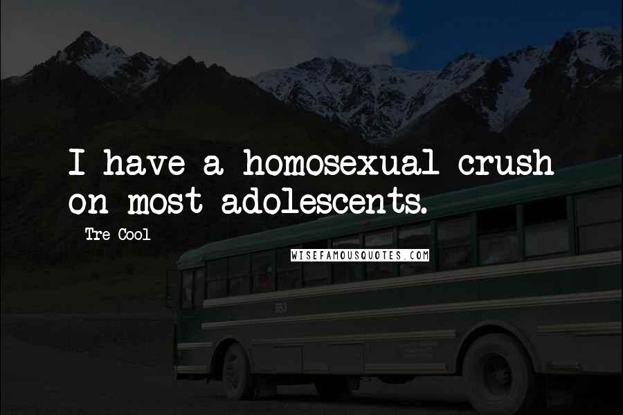 Tre Cool Quotes: I have a homosexual crush on most adolescents.