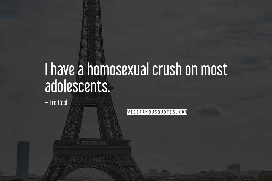 Tre Cool Quotes: I have a homosexual crush on most adolescents.