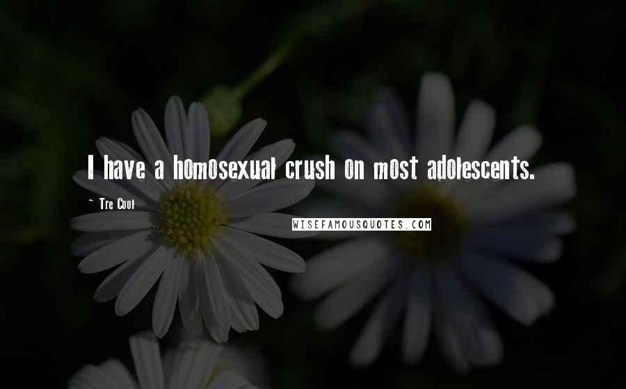 Tre Cool Quotes: I have a homosexual crush on most adolescents.