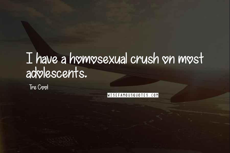 Tre Cool Quotes: I have a homosexual crush on most adolescents.