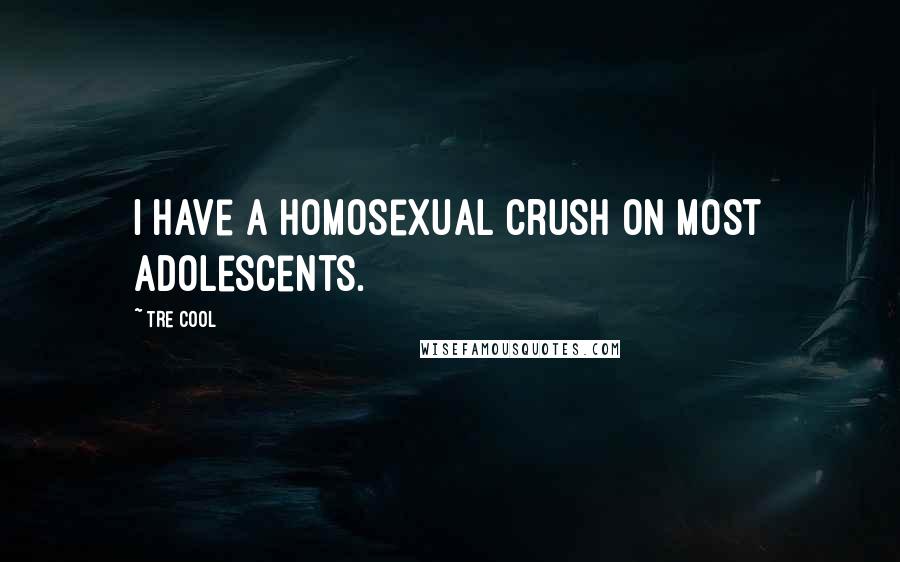 Tre Cool Quotes: I have a homosexual crush on most adolescents.