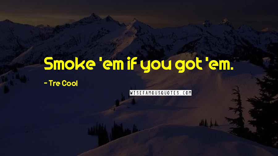 Tre Cool Quotes: Smoke 'em if you got 'em.