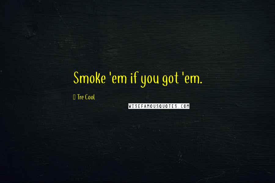 Tre Cool Quotes: Smoke 'em if you got 'em.