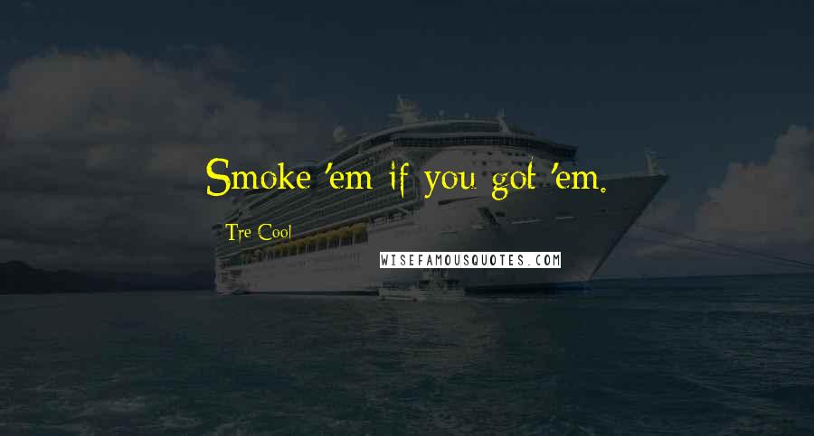 Tre Cool Quotes: Smoke 'em if you got 'em.