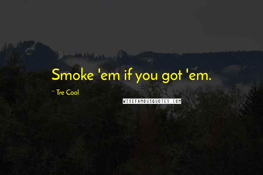 Tre Cool Quotes: Smoke 'em if you got 'em.