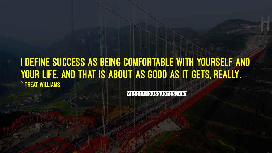 Treat Williams Quotes: I define success as being comfortable with yourself and your life. And that is about as good as it gets, really.