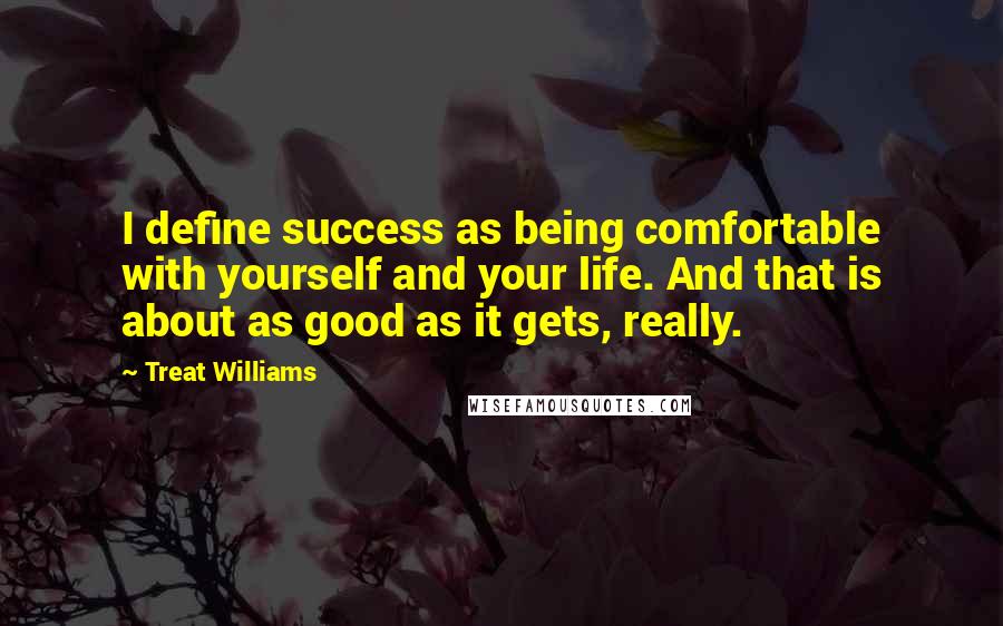 Treat Williams Quotes: I define success as being comfortable with yourself and your life. And that is about as good as it gets, really.