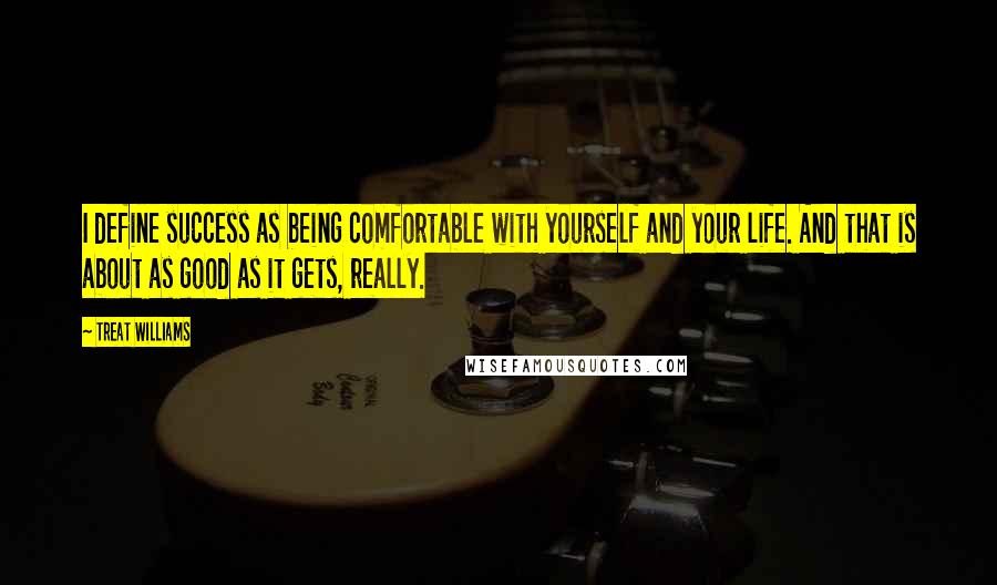 Treat Williams Quotes: I define success as being comfortable with yourself and your life. And that is about as good as it gets, really.