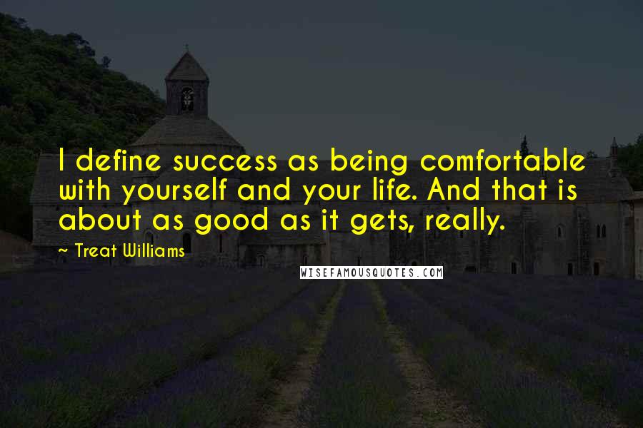 Treat Williams Quotes: I define success as being comfortable with yourself and your life. And that is about as good as it gets, really.