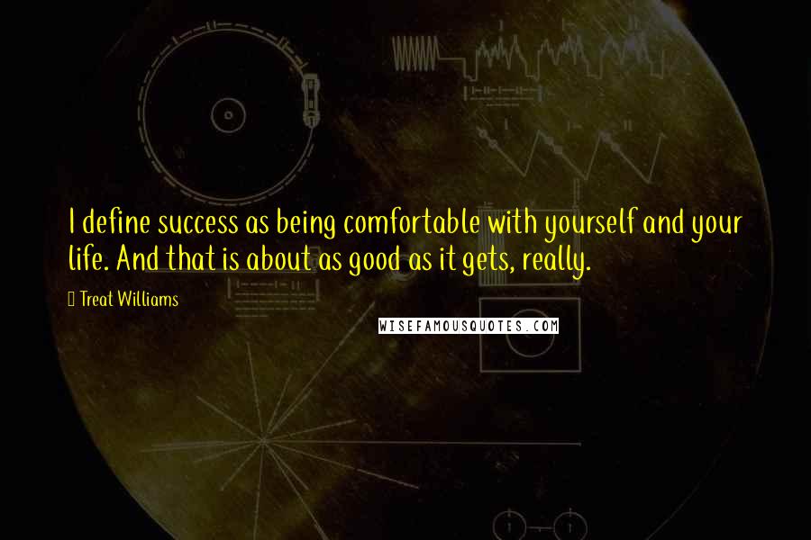 Treat Williams Quotes: I define success as being comfortable with yourself and your life. And that is about as good as it gets, really.