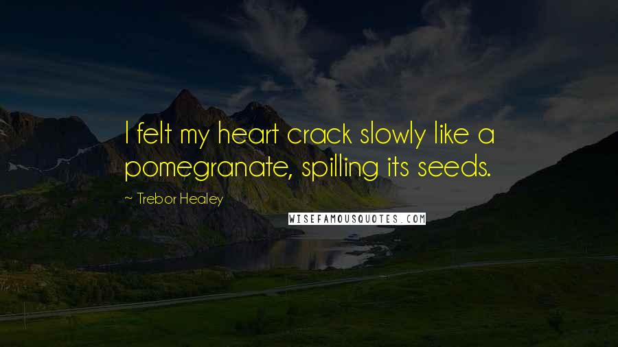 Trebor Healey Quotes: I felt my heart crack slowly like a pomegranate, spilling its seeds.