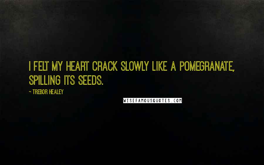 Trebor Healey Quotes: I felt my heart crack slowly like a pomegranate, spilling its seeds.