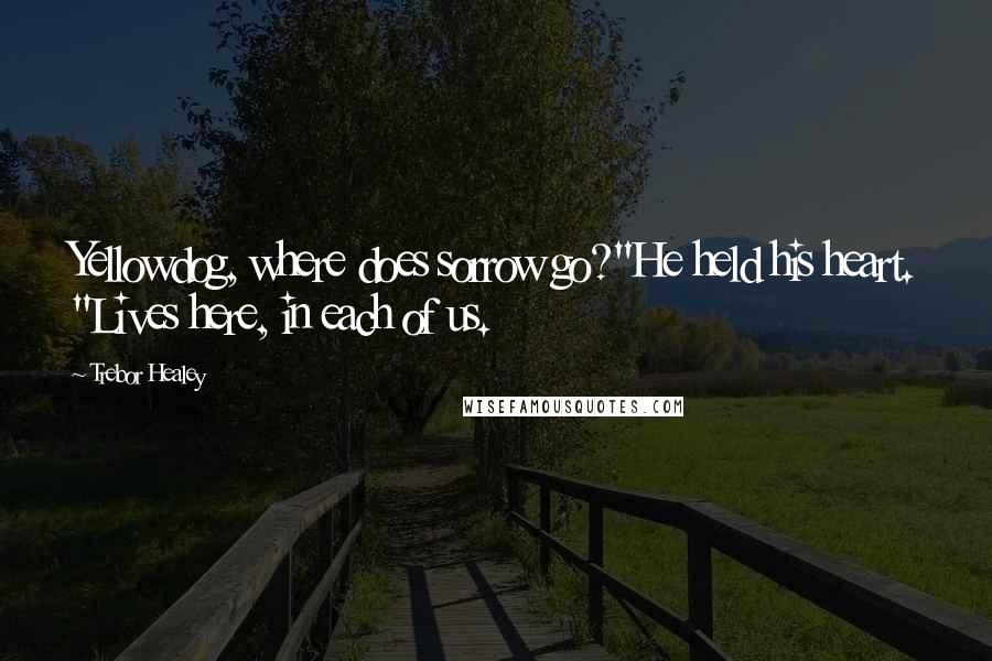 Trebor Healey Quotes: Yellowdog, where does sorrow go?"He held his heart. "Lives here, in each of us.