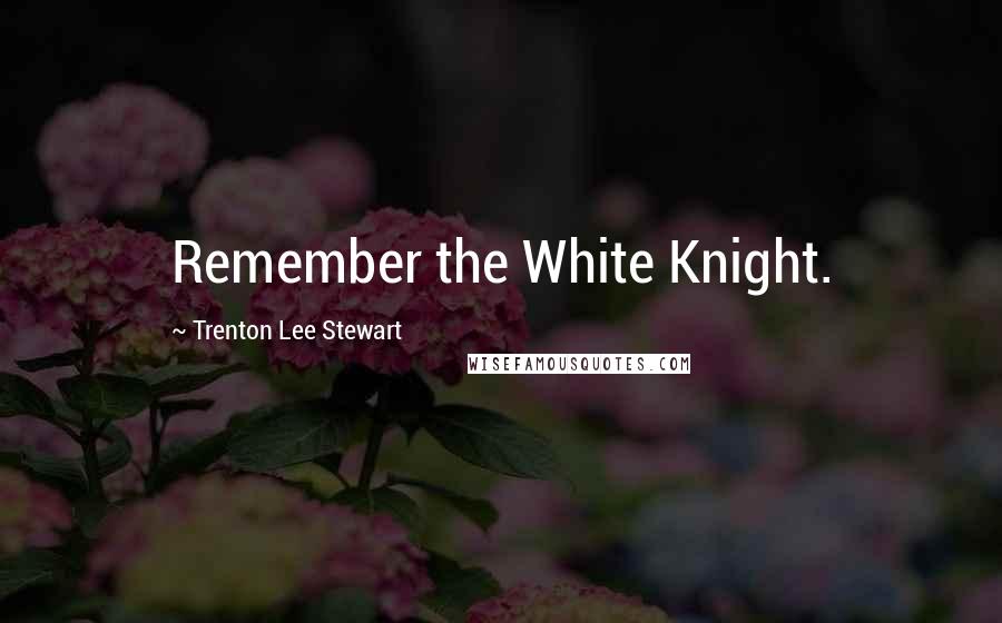 Trenton Lee Stewart Quotes: Remember the White Knight.