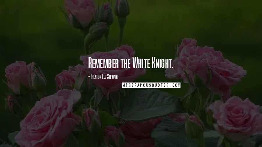 Trenton Lee Stewart Quotes: Remember the White Knight.