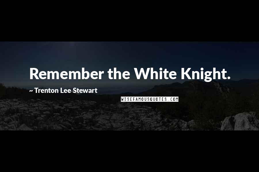 Trenton Lee Stewart Quotes: Remember the White Knight.