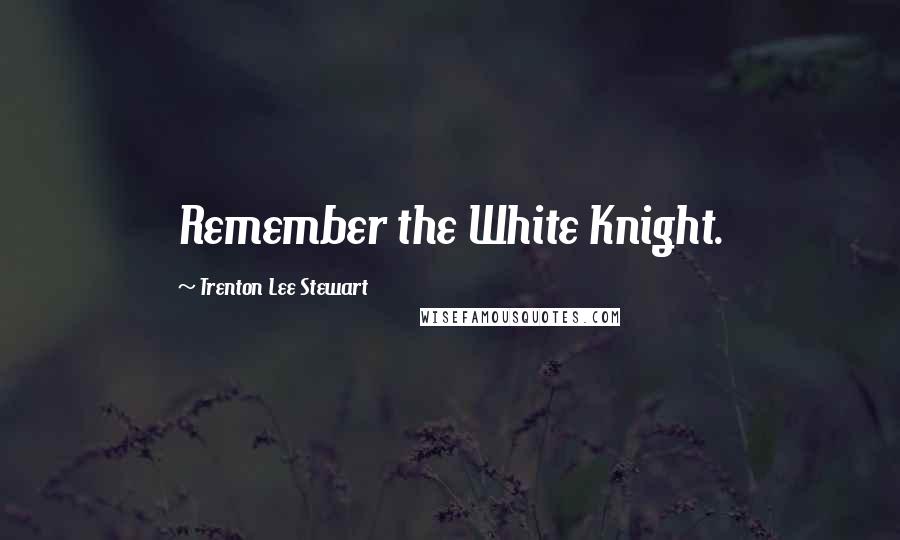 Trenton Lee Stewart Quotes: Remember the White Knight.