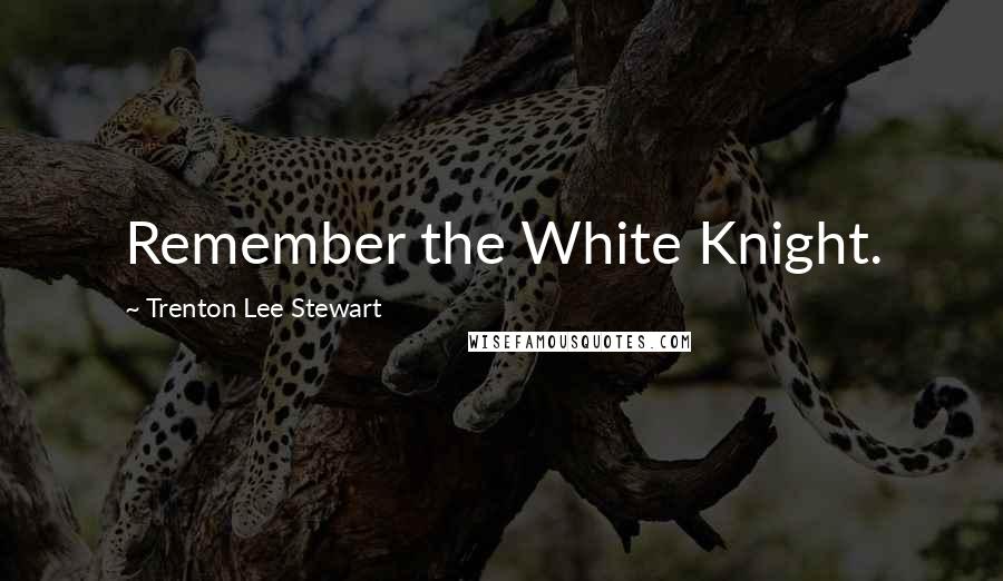 Trenton Lee Stewart Quotes: Remember the White Knight.