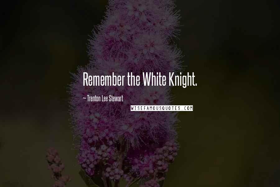 Trenton Lee Stewart Quotes: Remember the White Knight.