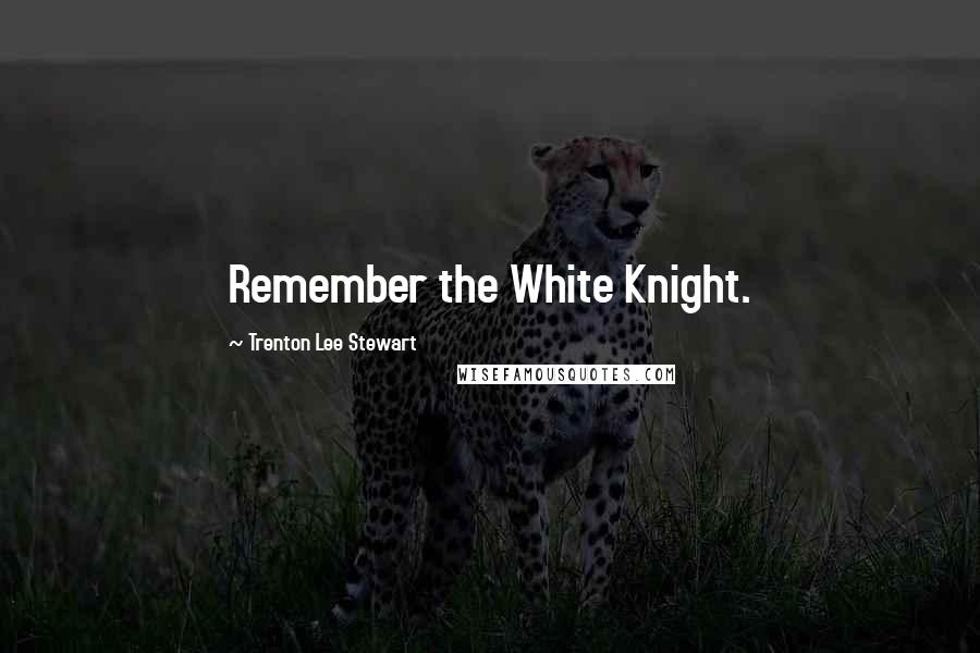 Trenton Lee Stewart Quotes: Remember the White Knight.