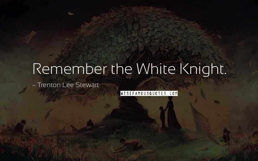 Trenton Lee Stewart Quotes: Remember the White Knight.