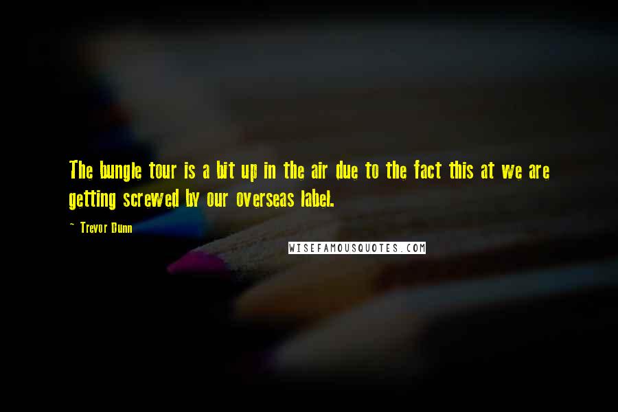 Trevor Dunn Quotes: The bungle tour is a bit up in the air due to the fact this at we are getting screwed by our overseas label.