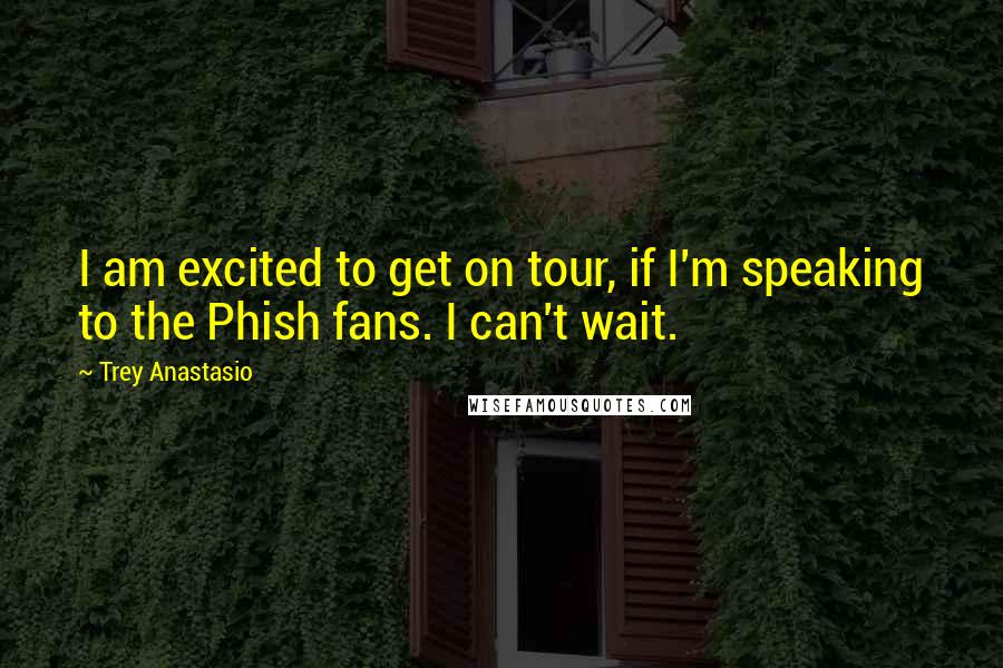 Trey Anastasio Quotes: I am excited to get on tour, if I'm speaking to the Phish fans. I can't wait.