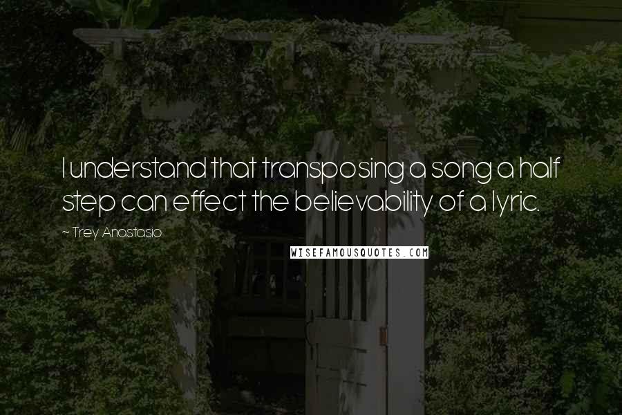 Trey Anastasio Quotes: I understand that transposing a song a half step can effect the believability of a lyric.